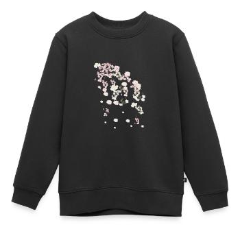 Printemps,vrilles,fleurs,fleurs,fleurs,fleurs,floraison - Sweat Premium enfant bio - noir - Devant - AI Model Kid Female (0cm)
