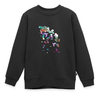 Cerisier en fleurs,fleurs,fleurs,fleurs,colibri - Sweat Premium enfant bio - noir - Devant - AI Model Kid Female (0cm)