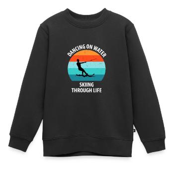 Wasserskier Wasserski Wasserskifahrer - Kinder Premium Organic Sweatshirt - Schwarz - Vorne - AI Model Kid Female (0cm)