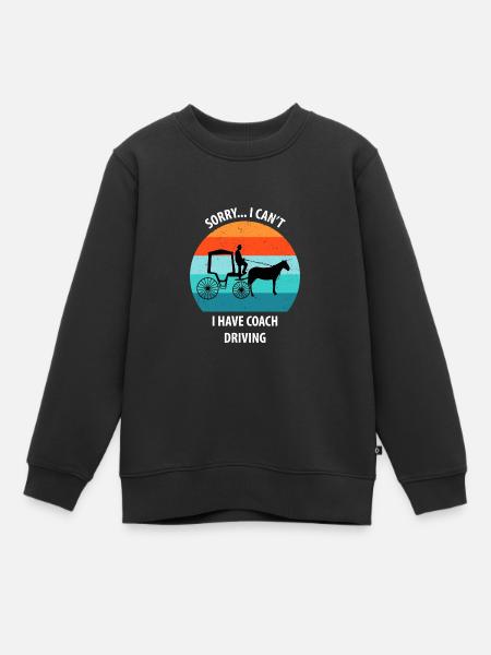 Calèche de cocher Calèche tirée par des chevaux Calèche - Sweat Premium enfant bio - noir