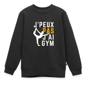 Ich kann nicht, ich habe kein Fitnessstudio - Kinder Premium Organic Sweatshirt - Schwarz - Vorne - AI Model Kid Female (0cm)