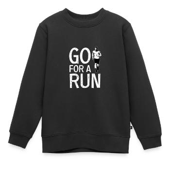 Gehen Sie für Run. Aktive Person Gift - Kinder Premium Organic Sweatshirt - Schwarz - Vorne - AI Model Kid Female (0cm)