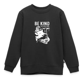 Be Friendly Vegan Gift - Kids Premium Organic Sweatshirt - black - Front - AI Model Kid Female (0cm)