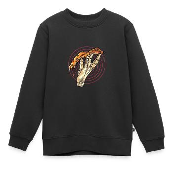 Peperoni Pizza -Day Gourmet- et Pizza -Lieb - Sweat Premium enfant bio - noir - Devant - AI Model Kid Female (0cm)
