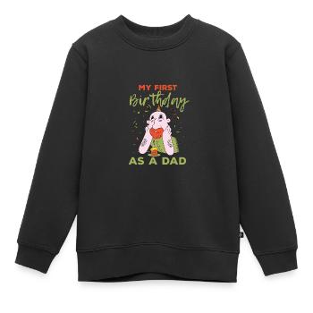 Mein erster Bday als Vaters Schwangerschaftsankünd - Kinder Premium Organic Sweatshirt - Schwarz - Vorne - AI Model Kid Female (0cm)