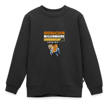Funny Crypto Shiba Coin of the Millionaire's Ark - Kids Premium Organic Sweatshirt - black - Front - AI Model Kid Female (0cm)
