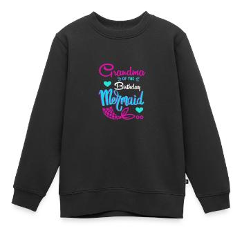 Lustige Oma der Bday Mermaid Oma - Kinder Premium Organic Sweatshirt - Schwarz - Vorne - AI Model Kid Female (0cm)