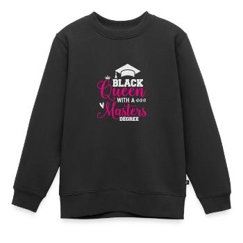 Schwarze Königin mit einer Master -Abschlussklasse - Kinder Premium Organic Sweatshirt - Schwarz - Vorne - AI Model Kid Female (0cm)