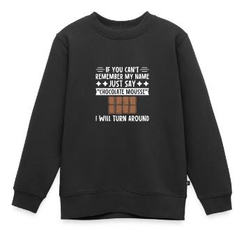 Erinnere dich an meinen Namen Schokoladenmousse - Kinder Premium Organic Sweatshirt - Schwarz - Vorne - AI Model Kid Female (0cm)
