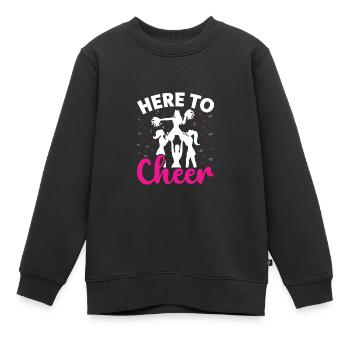 Ici pour encourager les pom-pom girls drôles - Sweat Premium enfant bio - noir - Devant - AI Model Kid Female (0cm)
