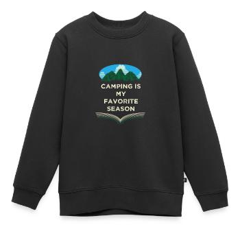 Le camping est mon campeur préféré camp d’été tro - Sweat Premium enfant bio - noir - Devant - AI Model Kid Female (0cm)