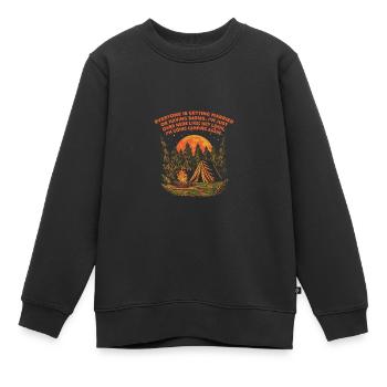 Jeder heiratet Camping Sarkastische Camper -Sarkas - Kinder Premium Organic Sweatshirt - Schwarz - Vorne - AI Model Kid Female (0cm)