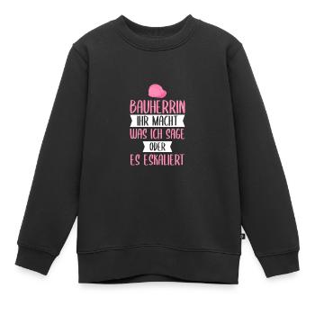 Bauherrin Richtfest Hausbau - Kinder Premium Organic Sweatshirt - Schwarz - Vorne - AI Model Kid Female (0cm)