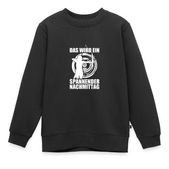 Spannender Tag Bogen Bogenschießen Bogenschütze - Kinder Premium Organic Sweatshirt - Schwarz - Vorne - AI Model Kid Female (0cm)