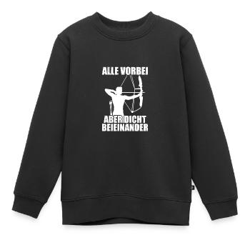 Alle vorbei Pfeil Bogen Bogenschießen Bogenschütze - Kinder Premium Organic Sweatshirt - Schwarz - Vorne - AI Model Kid Female (0cm)