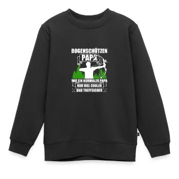 Papa arc et flèche tir à l’arc Archer - Sweat Premium enfant bio - noir - Devant - AI Model Kid Female (0cm)