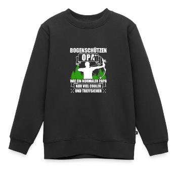 Grand-père, arc et flèche, tir à l’arc, archer - Sweat Premium enfant bio - noir - Devant - AI Model Kid Female (0cm)