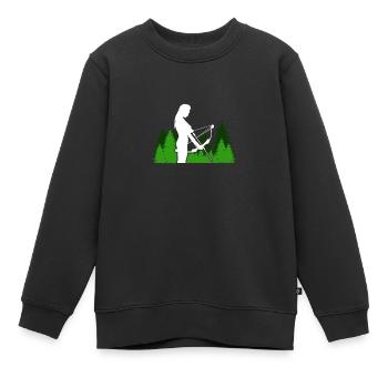Archer à l’arc et aux flèches Archer - Sweat Premium enfant bio - noir - Devant - AI Model Kid Female (0cm)