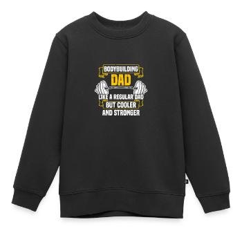 Musculation Papa Musculateur Gymnase Musculation - Sweat Premium enfant bio - noir - Devant - AI Model Kid Female (0cm)