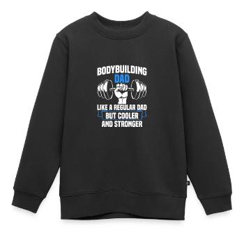 Musculation Papa Musculateur Gymnase Musculation - Sweat Premium enfant bio - noir - Devant - AI Model Kid Female (0cm)