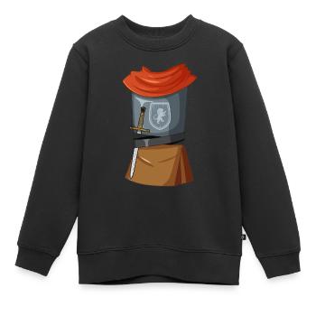 Jungen Ritter Kostüm Halloween Ritter - Kinder Premium Organic Sweatshirt - Schwarz - Vorne - AI Model Kid Female (0cm)