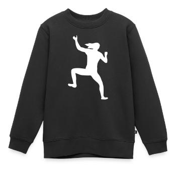 Force et solidarité dans le combat en escalade - Sweat Premium enfant bio - noir - Devant - AI Model Kid Female (0cm)