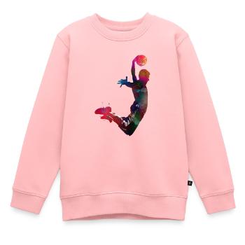 Art sportif de basketball #basketball - Sweat Premium enfant bio - rose - Devant - AI Model Kid Female (0cm)