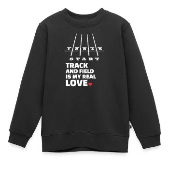 Ich Liebe Leichtathletik - Kinder Premium Organic Sweatshirt - Schwarz - Vorne - AI Model Kid Female (0cm)