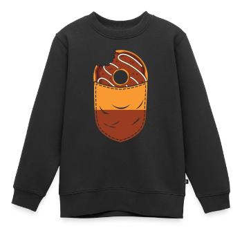 Donut Liebhaber Geschenk Brusttasche Donuts - Kinder Premium Organic Sweatshirt - Schwarz - Vorne - AI Model Kid Female (0cm)