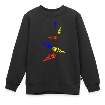 Flamme du basketball - Sweat Premium enfant bio - noir - Devant - AI Model Kid Female (0cm)