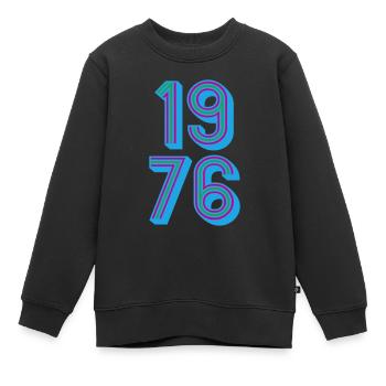 1976 Année de naissance | Couleurs changeantes - Sweat Premium enfant bio - noir - Devant - AI Model Kid Female (0cm)