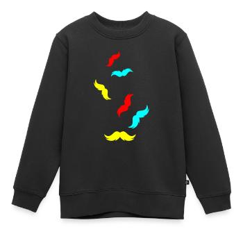 Schnurrbart symbol - Kinder Premium Organic Sweatshirt - Schwarz - Vorne - AI Model Kid Female (0cm)
