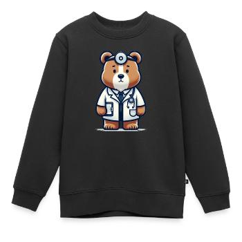 Cute Bear Doctor - Kinder Premium Organic Sweatshirt - Schwarz - Vorne - AI Model Kid Female (0cm)