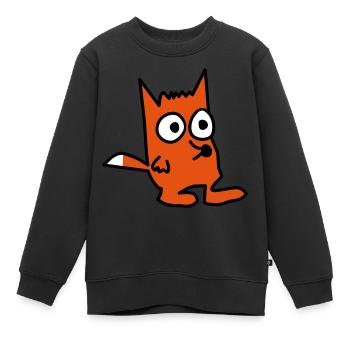 Fuchs - Kinder Premium Organic Sweatshirt - Schwarz - Vorne - AI Model Kid Female (0cm)