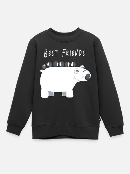 Best Friends Eisbär mit Pinguinen - Freunde - Kinder Premium Organic Sweatshirt - Schwarz