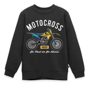 Motocross Racer! - Kinder Premium Organic Sweatshirt - Schwarz - Vorne - AI Model Kid Female (0cm)