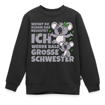 Bald Große Schwester Koala Geschwister Mädchen - Kinder Premium Organic Sweatshirt - Schwarz - Vorne - AI Model Kid Female (0cm)