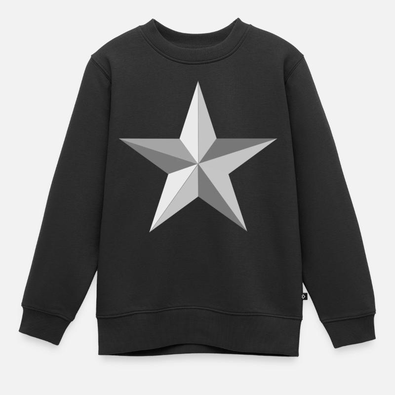 Silberner Stern - Kinder Premium Organic Sweatshirt - Schwarz