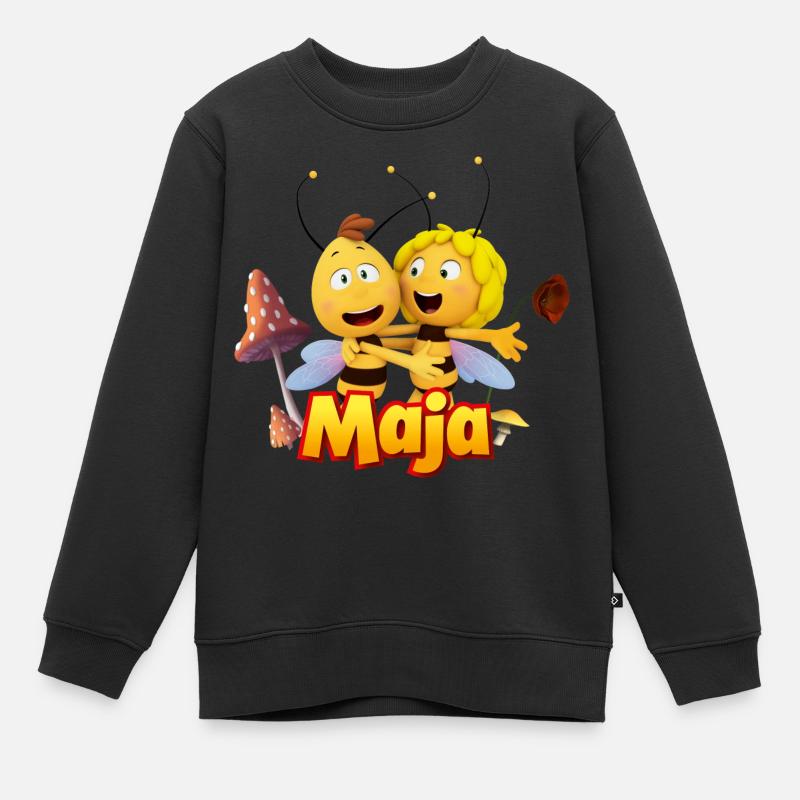 Biene Maja Freundschaft Mit Willi - Kinder Premium Organic Sweatshirt - Schwarz