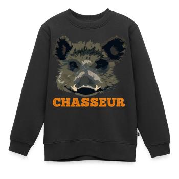 DER JÄGER - Kinder Premium Organic Sweatshirt - Schwarz - Vorne - AI Model Kid Female (0cm)