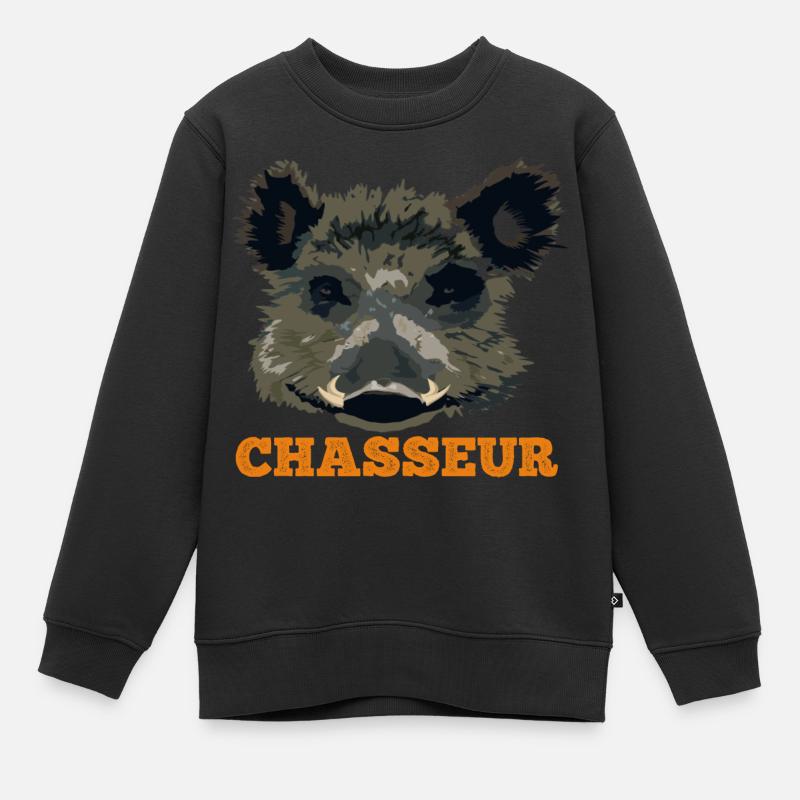 LE CHASSEUR - Sweat Premium enfant bio - noir