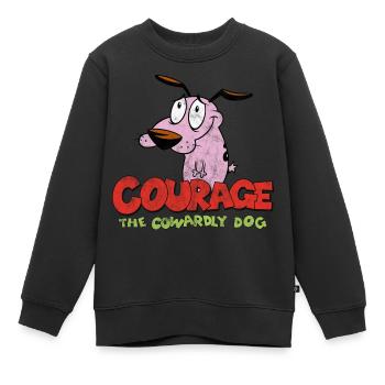 Courage Der Feige Hund Logo - Kinder Premium Organic Sweatshirt - Schwarz - Vorne - AI Model Kid Female (0cm)