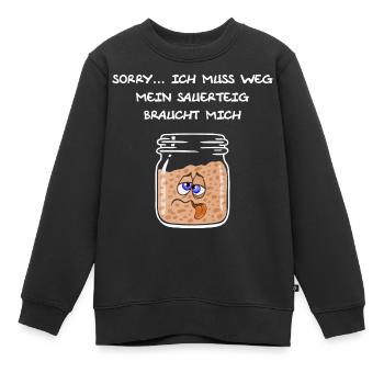 Sauerteig, backen, Brot, Sauerteigbrot, Anstellgut - Kinder Premium Organic Sweatshirt - Schwarz - Vorne - AI Model Kid Female (0cm)