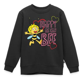 Biene Maja Happy As Can Bee - Kinder Premium Organic Sweatshirt - Schwarz - Vorne - AI Model Kid Female (0cm)