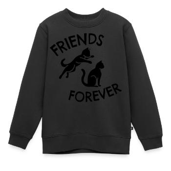 Jouer aux chats Jouer aux amis des chats pour toujours - Sweat Premium enfant bio - noir - Devant - AI Model Kid Female (0cm)