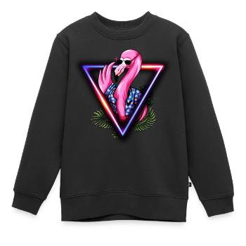 Flamingo Lunettes de soleil rose d’été Soleil Cool - Sweat Premium enfant bio - noir - Devant - AI Model Kid Female (0cm)