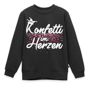 Konfetti im Herzen Fasching Karneval Konfetti - Kinder Premium Organic Sweatshirt - Schwarz - Vorne - AI Model Kid Female (0cm)