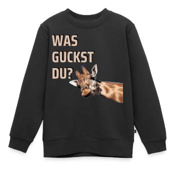 WAS GUCKST DU? - Kinder Premium Organic Sweatshirt - Schwarz - Vorne - AI Model Kid Female (0cm)