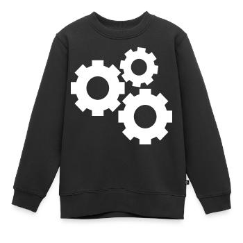 Roues en dents de scie - Sweat Premium enfant bio - noir - Devant - AI Model Kid Female (0cm)