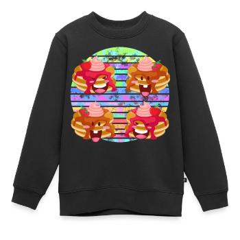 sauce aux crêpes et aux fruits - Sweat Premium enfant bio - noir - Devant - AI Model Kid Female (0cm)